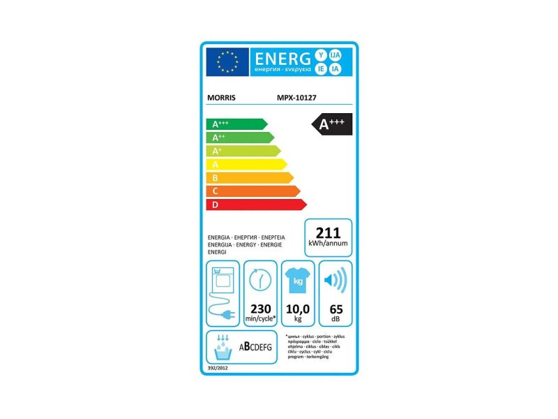 MORRIS MPX-10127 Στεγνωτήριο 10kg A+++ με Αντλία Θερμότητας 0040493 MORRIS MPX-10127 Στεγνωτήριο 10kg A+++ με Αντλία Θερμότητας 0040493