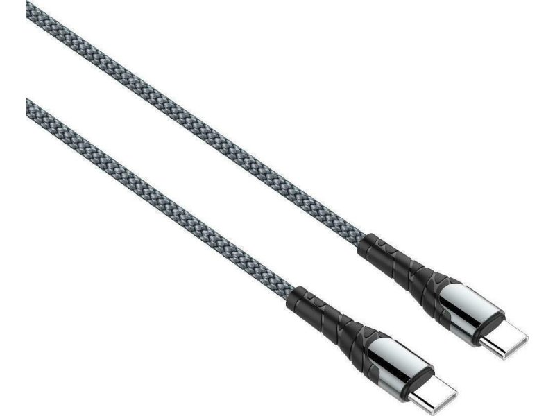 LDNIO LC101 Braided USB 2.0 Cable USB-C male - USB-C male Γκρι 1m 0040588 LDNIO LC101 Braided USB 2.0 Cable USB-C male - USB-C male Γκρι 1m 0040588