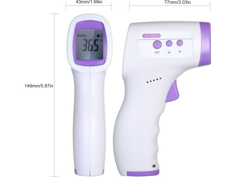 CLEVER 090045 THERM LDF CWQ 1X Ψηφιακό Θερμόμετρο Μετώπου με Υπέρυθρες Κατάλληλο για Μωρά Μωβ 0040791 CLEVER 090045 THERM LDF CWQ 1X Ψηφιακό Θερμόμετρο Μετώπου με Υπέρυθρες Κατάλληλο για Μωρά Μωβ 0040791
