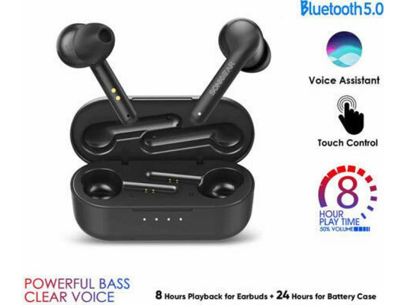SONIC GEAR TWS 5 Pro In-ear Bluetooth Handsfree Ακουστικά με Θήκη Φόρτισης Μαύρα 0040802 SONIC GEAR TWS 5 Pro In-ear Bluetooth Handsfree Ακουστικά με Θήκη Φόρτισης Μαύρα 0040802