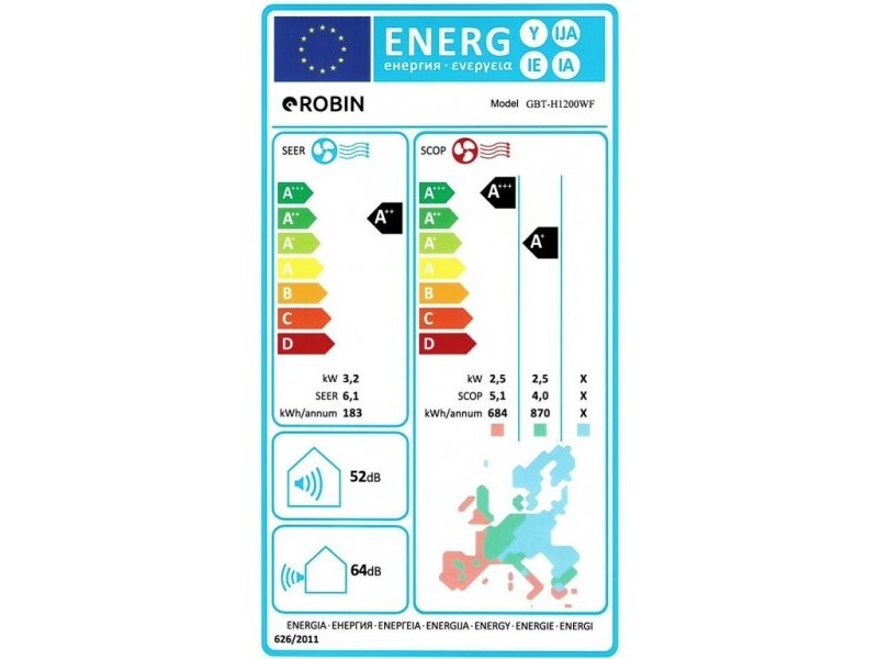 ROBIN GLS-H1200WF Κλιματιστικό Inverter 12000 BTU A++/A+ με WiFi 0040866 ROBIN GLS-H1200WF Κλιματιστικό Inverter 12000 BTU A++/A+ με WiFi 0040866