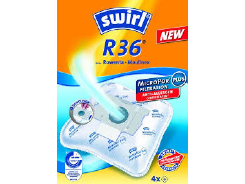 SWIRL R36 για Rowenta/Moulinex Σακούλες Ηλεκτρικής Σκούπας 0004129 SWIRL R36 για Rowenta/Moulinex Σακούλες Ηλεκτρικής Σκούπας 0004129