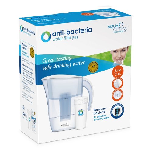 AQUA OPTIMA AJ0100 JUNO Κανάτα Φιλτραρίσματος Νερού 2,4Lt + 1 Αντιβακτηριδιακό Φίλτρο 3 Μηνών 0008149