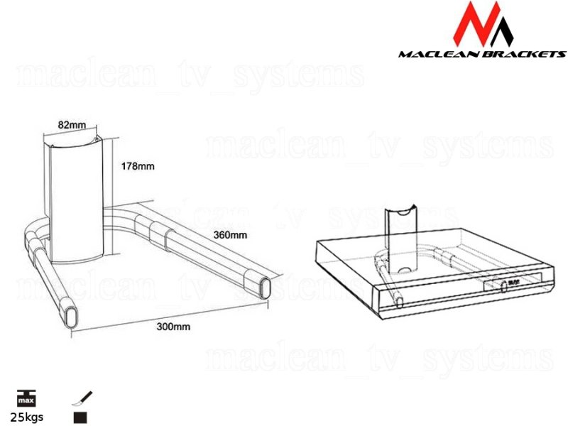 MACLEAN MC-518 B Στήριγμα Τοίχου για DVD / Βίντεο / Δέκτες έως 25kg 0011408 MACLEAN MC-518 B Στήριγμα Τοίχου για DVD / Βίντεο / Δέκτες έως 25kg 0011408