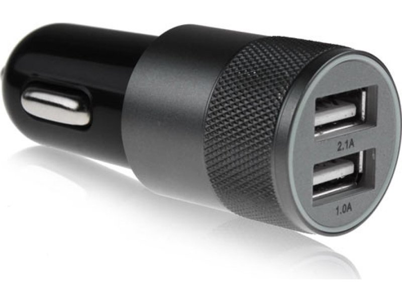 LAMTECH LAM081741 METAL 2USB 2,1A CAR CHARGER FOR MOBILE PHONES BLACK 0014346 LAMTECH LAM081741 METAL 2USB 2,1A CAR CHARGER FOR MOBILE PHONES BLACK 0014346