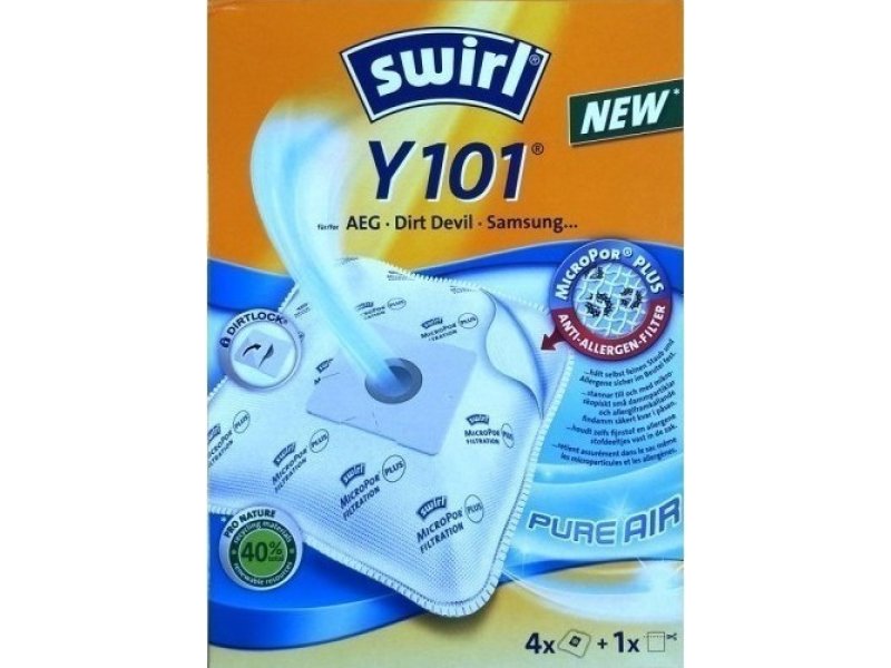 SWIRL Y101 Σακούλες Ηλεκτρικής Σκούπας 4τμχ Συμβατή με Σκούπα AEG / Dirt Devil / Samsung 0016511 SWIRL Y101 Σακούλες Ηλεκτρικής Σκούπας 4τμχ Συμβατή με Σκούπα AEG / Dirt Devil / Samsung 0016511