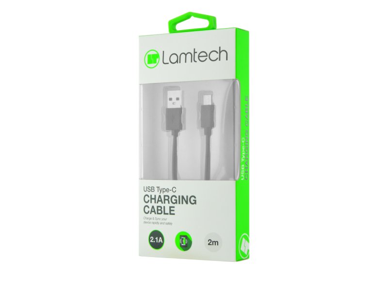LAMTECH LAM446834 Datacable Type C 2m Black 0016649 LAMTECH LAM446834 Datacable Type C 2m Black 0016649