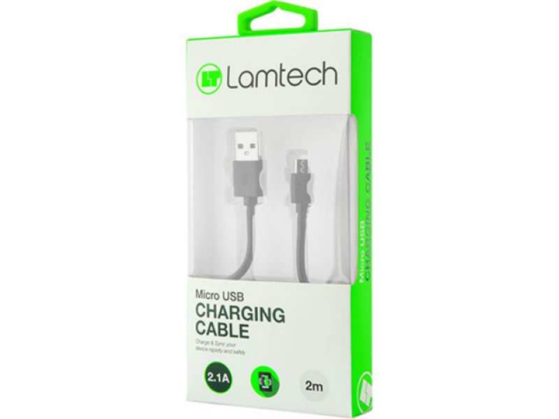 LAMTECH LAM440962 Datacable Micro USB 2m Black 0017174 LAMTECH LAM440962 Datacable Micro USB 2m Black 0017174