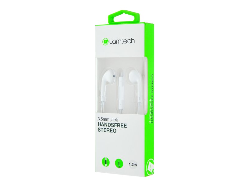 LAMTECH LAM020663 Handsfree Stereo 3,5mm Jack With Mic White 0017173 LAMTECH LAM020663 Handsfree Stereo 3,5mm Jack With Mic White 0017173