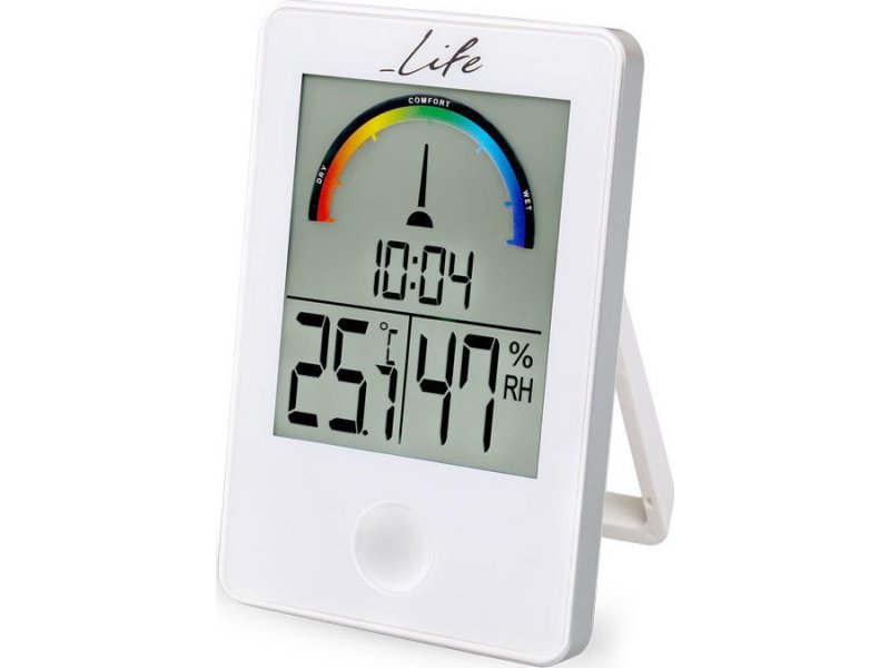 LIFE WES-101 Ψηφιακό Θερμόμετρο/Υγρόμετρο Εσωτερικού Χώρου με Ρολόι & Εγχρωμη Απεικόνιση Επιπέδου Υγρασίας Λευκό 0017208 LIFE WES-101 Ψηφιακό Θερμόμετρο/Υγρόμετρο Εσωτερικού Χώρου με Ρολόι & Εγχρωμη Απεικόνιση Επιπέδου Υγρασίας Λευκό 0017208
