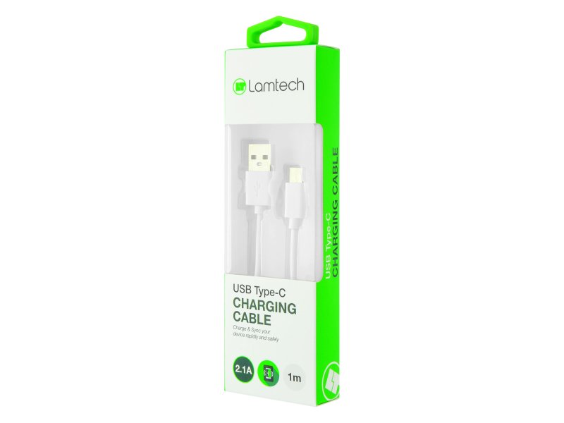 LAMTECH LAM442928 Datacable Type C 1m White 0017421 LAMTECH LAM442928 Datacable Type C 1m White 0017421