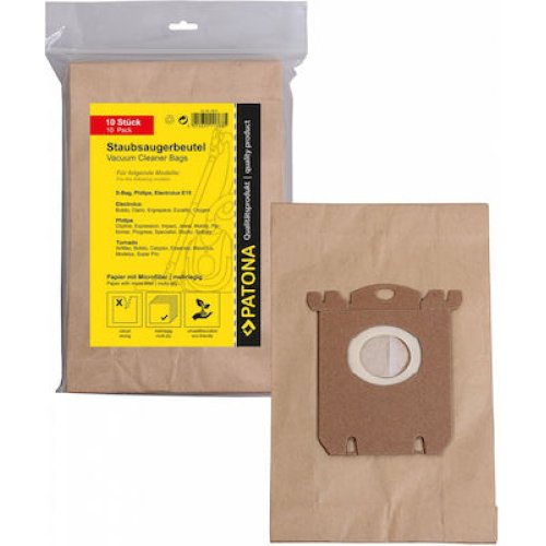 PATONA για Philips/Electrolux ( S-bag) 10  Σακούλες Ηλεκτρικής Σκούπας + 1 Φίλτρο (9585) 0027131