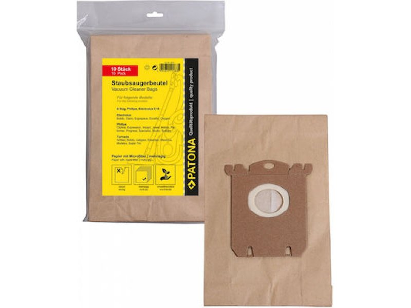 PATONA για Philips/Electrolux ( S-bag) 10 Σακούλες Ηλεκτρικής Σκούπας + 1 Φίλτρο (9585) 0027131 PATONA για Philips/Electrolux ( S-bag) 10 Σακούλες Ηλεκτρικής Σκούπας + 1 Φίλτρο (9585) 0027131